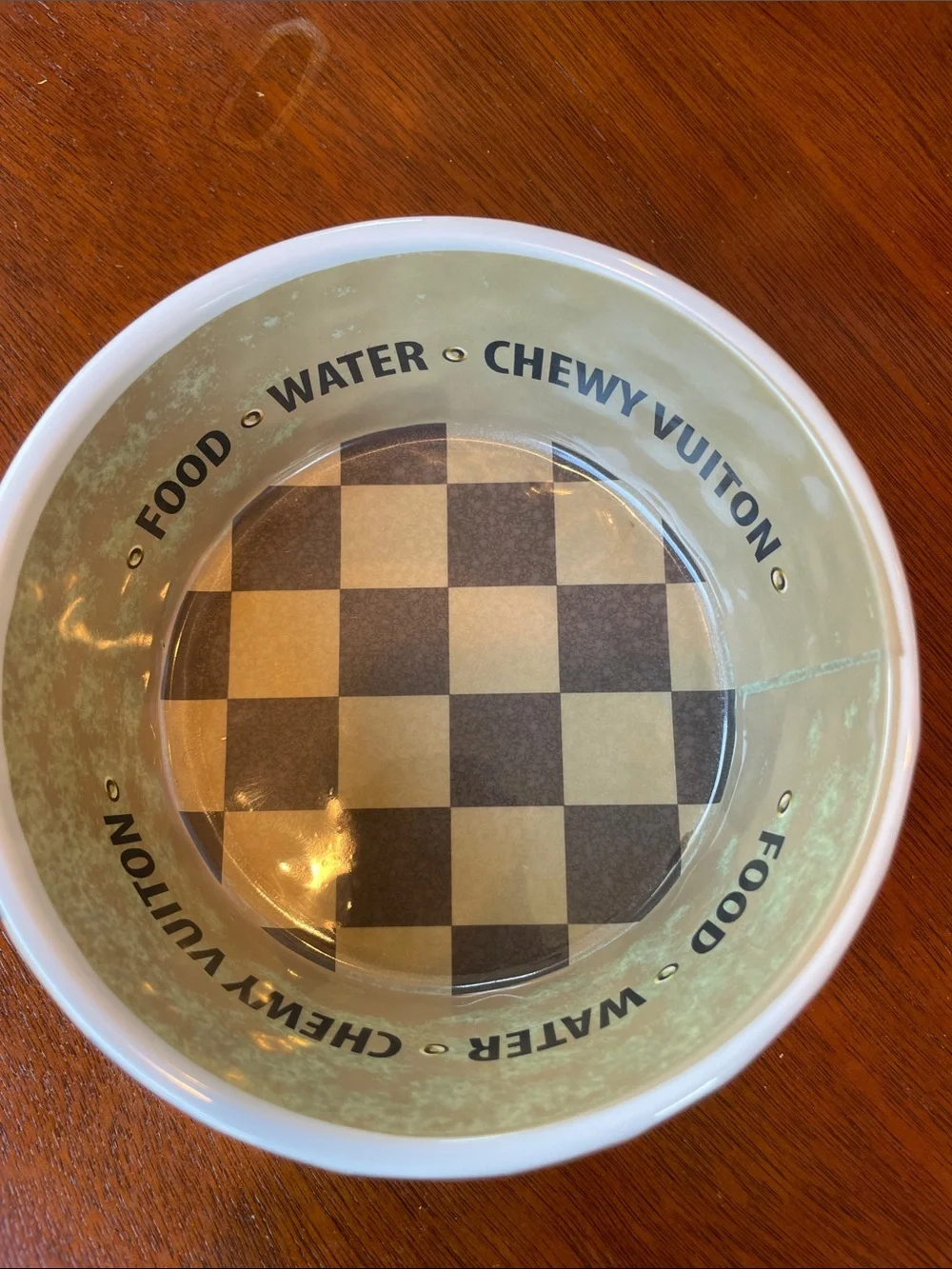 Chewy Vuiton dog bowls